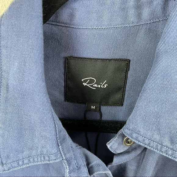 NWOT Rails Kato Military Shirt Jacket Tokyo Blue Patch Casual Women’s Medium - Picture 5 of 14